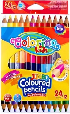 Kredki ołówkowe trójkątne dwustronne 12 sztuk