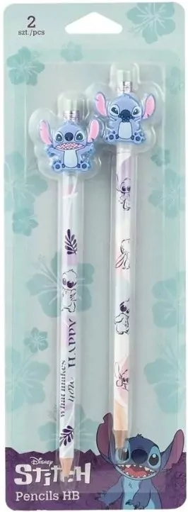 Ołówki z gumową nakładką Disney Fashion Stitch wzór 2 blister 2 szt. - tantis.pl