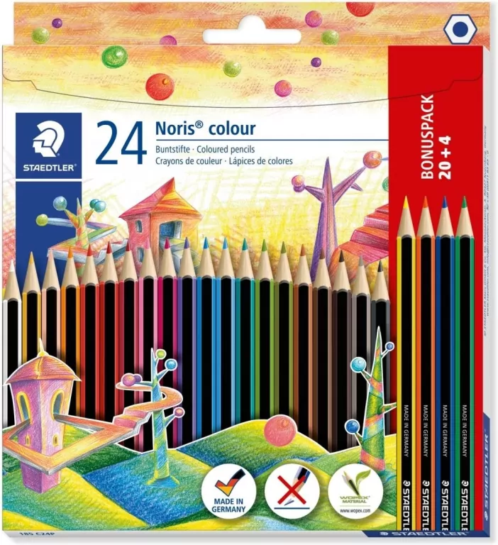 Kredki Noris colour sześciokątne 24 kolory - tantis.pl