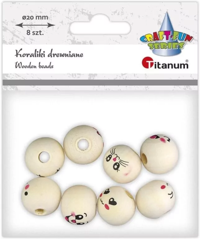 Koraliki drewniane emotki 8szt - tantis.pl