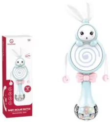 Grzechotka gryzak na baterie z bębenkiem