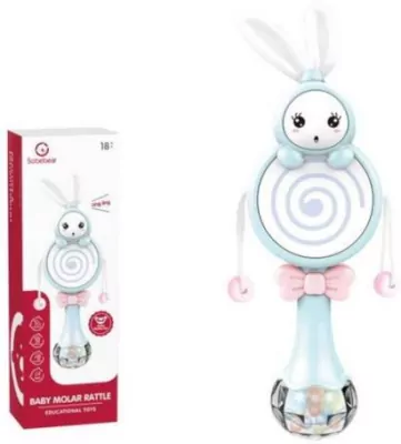 Grzechotka gryzak na baterie z bębenkiem