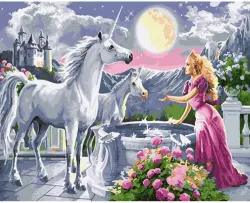 Malowanie po numerach - Jednorożec 40x50cm