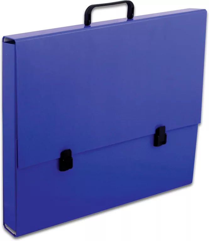 Teczka z rączką A3 wąska, kobaltowa, 2cm - tantis.pl