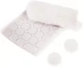 Futerkowe pompony na taśmie białe 3cm 50szt - tantis.pl