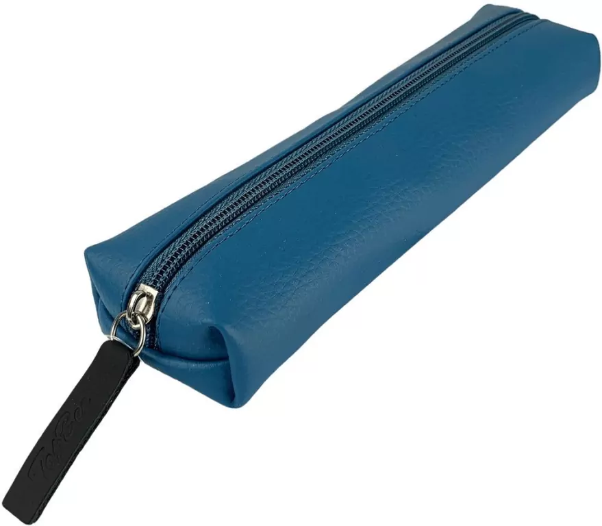 Piórnik Jamnik. Ekoskóra Denim Blue - tantis.pl