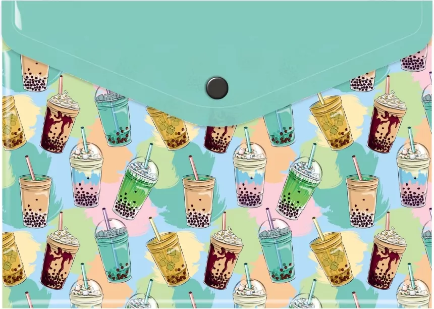 Teczka koperta A5 pp z nadrukiem bubble tea - tantis.pl