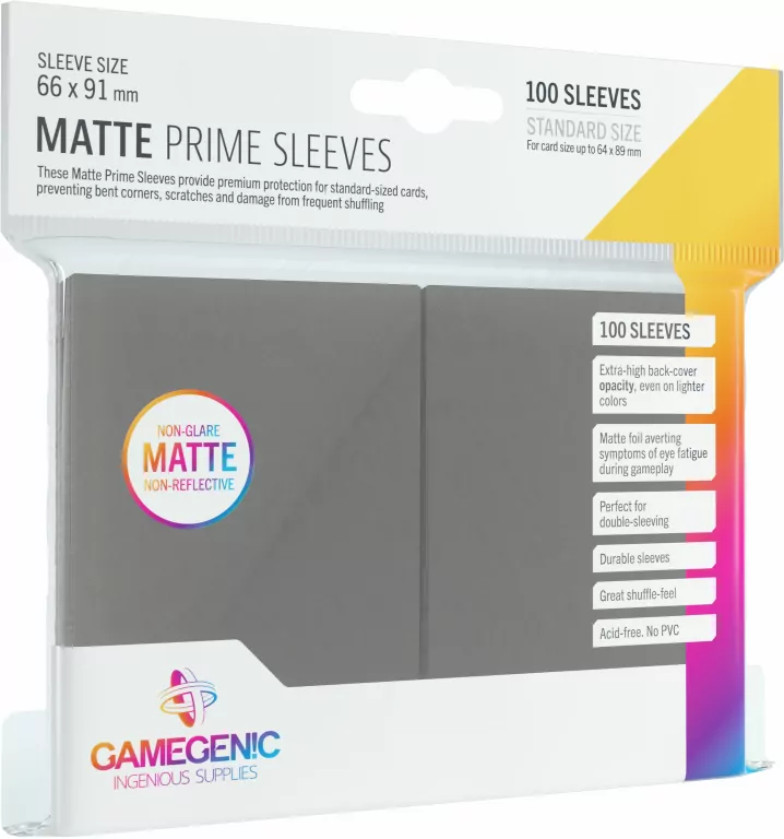 Gamegenic: Matte Prime CCG Sleeves 66x91mm Grey - tantis.pl