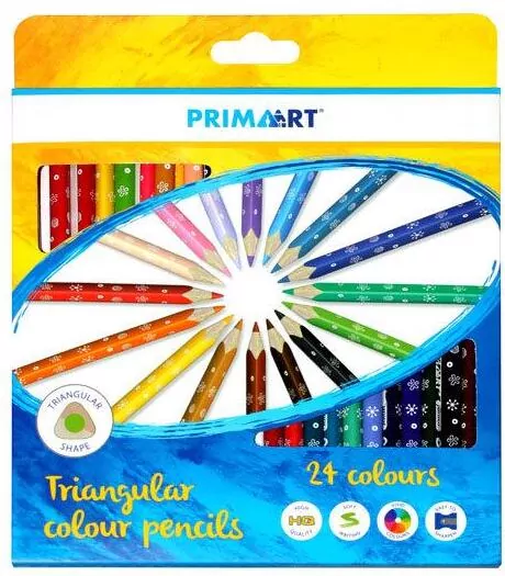 Kredki ołówkowe trójkątne 24 kolory PRIMA ART - tantis.pl