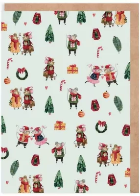 Kartka Boże Narodzenie Myszki, eko koperta K142