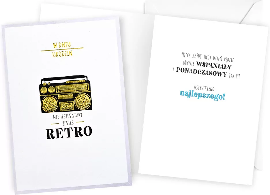 Karnet B6 Urodziny retro - tantis.pl