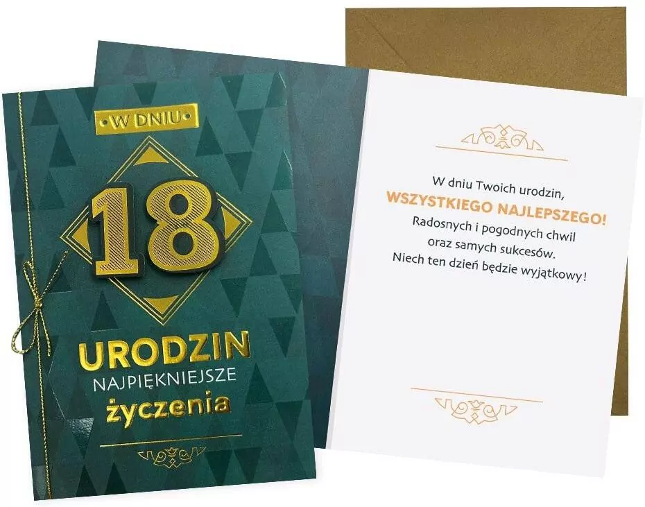 Karnet B6 Urodziny 18 męskie - tantis.pl