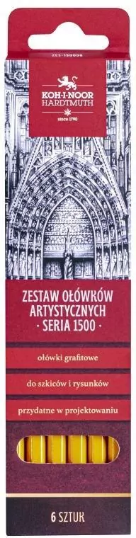 Zestaw ołówków artystycznych. Seria 1500. 6 sztuk - tantis.pl