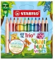 Kredka drewniana Trio gruba Animal vibes 12szt - tantis.pl