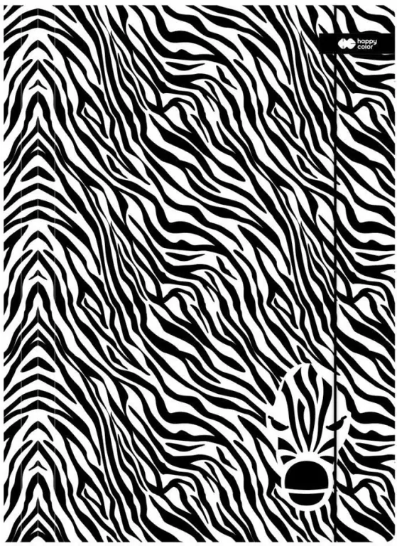 Teczka A4+ z gumką. Black&White zebra - tantis.pl