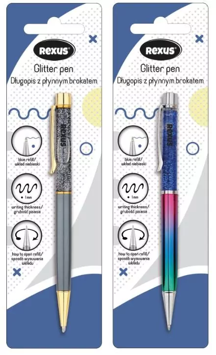 Długopis z płynnym brokatem - tantis.pl