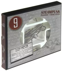 Łamigłówki metalowe 9 sztuk Steampunk zestaw szary