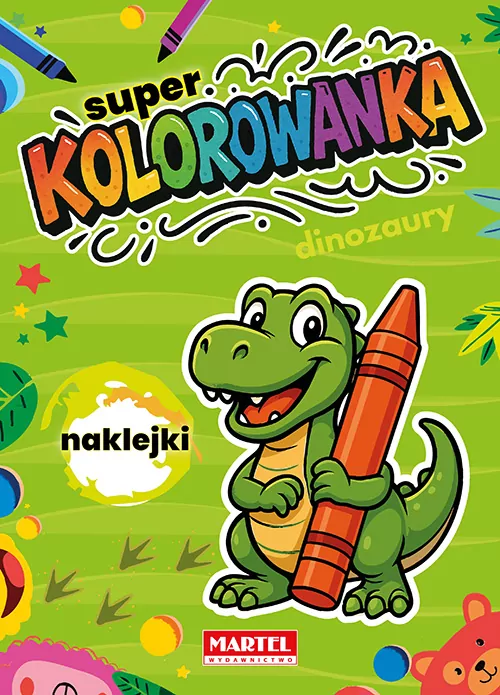 Super kolorowanka Dinozaury z naklejkami - tantis.pl