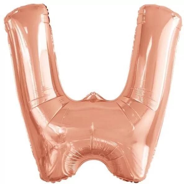 Balon foliowy litera W różowe złoto 79x86cm - tantis.pl