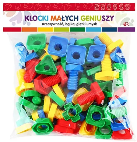 Klocki Małych Geniuszy. Figury ze śrubkami - tantis.pl