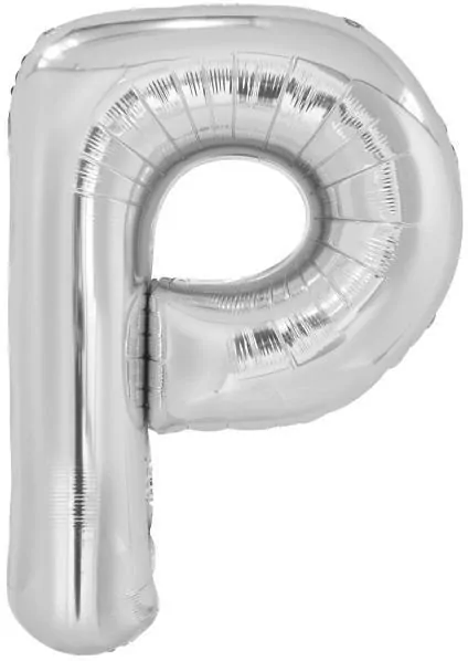 Balon foliowy litera P srebrna 60,5x86cm - tantis.pl