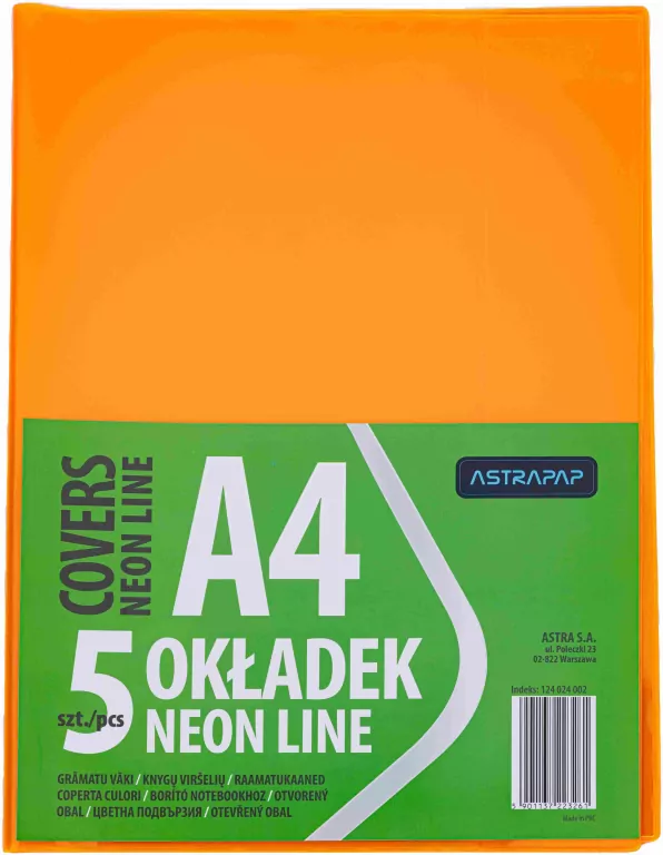 Okładka A4 Neon Line nieregulowana  ASTRA - tantis.pl