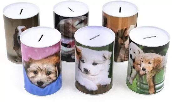 Skarbonka metalowa. Zwierzaki mix