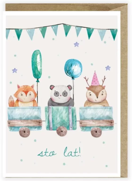 Kartka urodzinowa Roczek Zwierzaki - tantis.pl