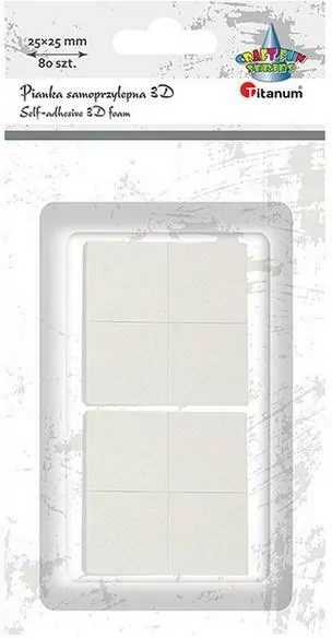 Pianka samoprzylepna 3D 25x25mm biała - tantis.pl