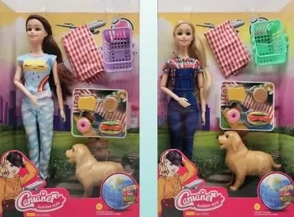 Lalka z psem na pikniku MIX - tantis.pl