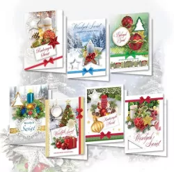 Karnet DL BN z opłatkiem, świeckie  MIX