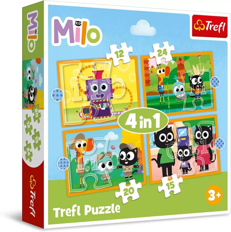 Trefl. Puzzle 4w1. Poznaj Milo i jego przyjaciół - tantis.pl