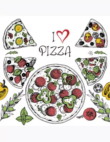 Serwetki DAISY Lunch SD 330x330 Pizza 043701 - tantis.pl