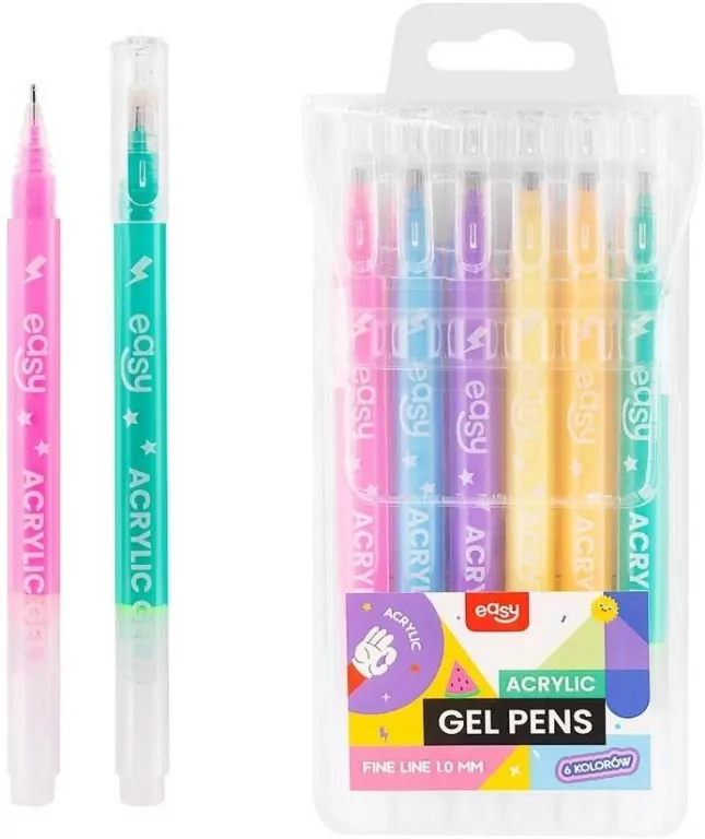 Długopis żelowy akrylowy 6 kolorów EASY - tantis.pl
