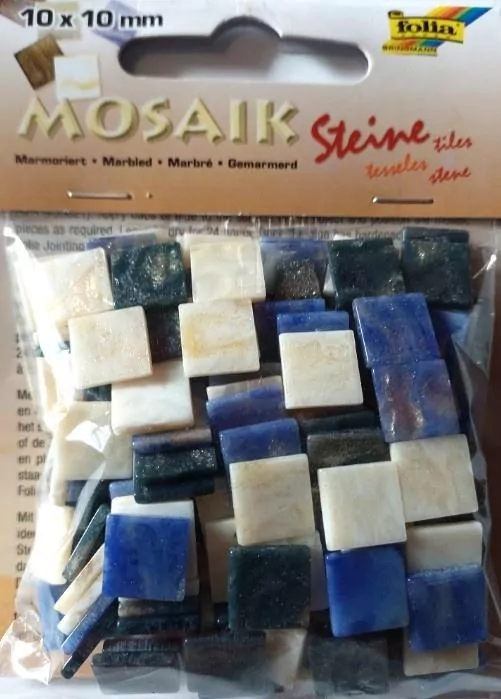 Mozaika kamyczki marmurkowe 10x10mm niebieska - tantis.pl