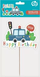 PIKERY NA TORT POLICJA 13X10.5CM PAP GO PBH