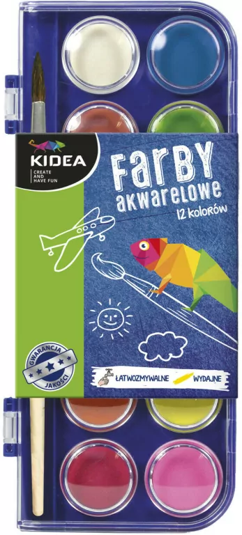 Farby akwarelowe 12 kolorów - tantis.pl