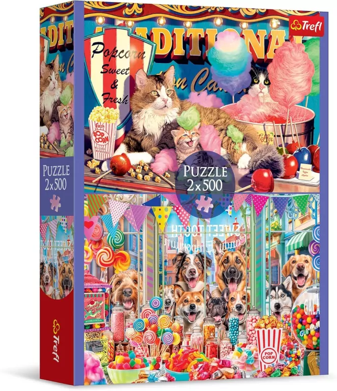 Trefl. Puzzle 2x500. Puszyści przyjaciele - tantis.pl