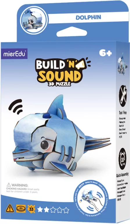 Puzzle 3D. Buduj i słuchaj - Delfin - tantis.pl