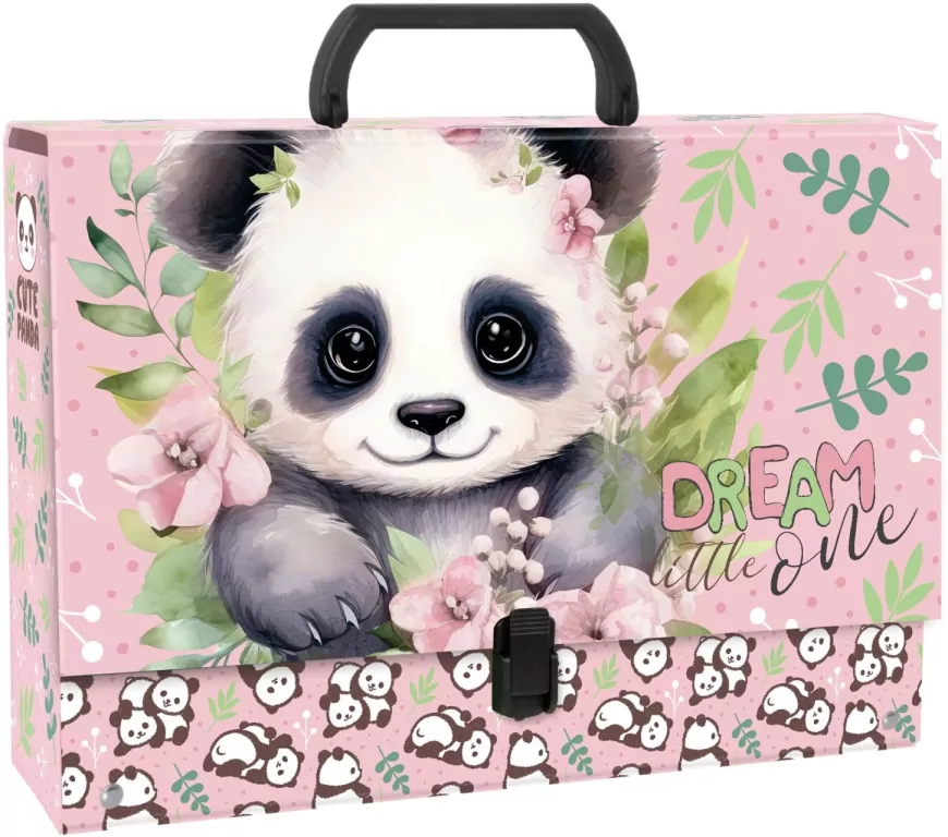 Teczka z rączką gruba Panda 10 DERFORM - tantis.pl