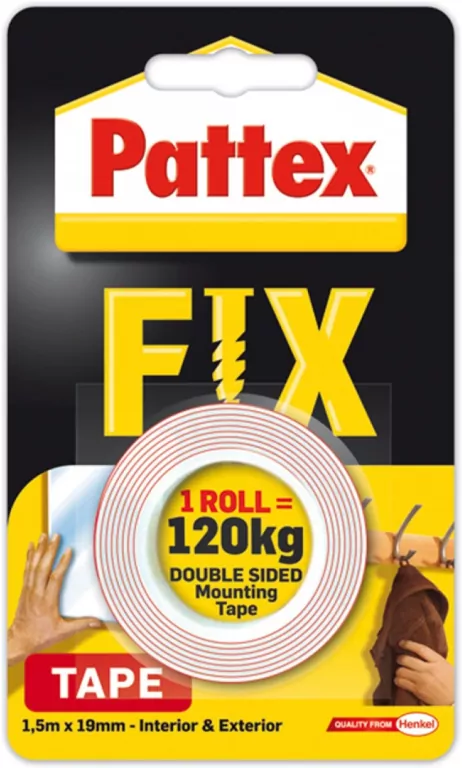 Taśma dwustronna PATTEX FIX 1,5mx19mm - tantis.pl