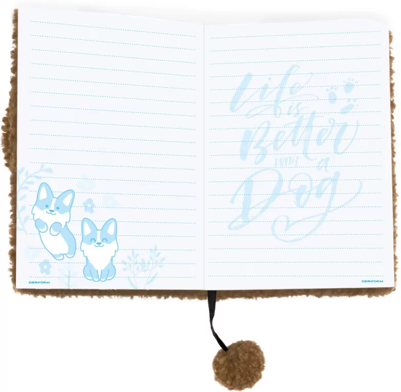 Pamiętnik pluszowy z kłódką Pies DERFORM - tantis.pl