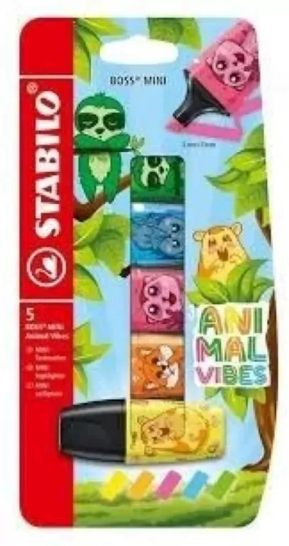 Zakreślacze mini Animal vibes set 5szt - tantis.pl