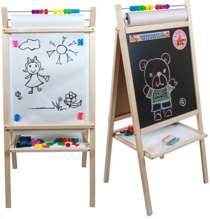 Tablica magnetyczna dwustronna drewniana - tantis.pl