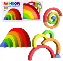 Tęczowa układanka gumowe tęcza 5el.