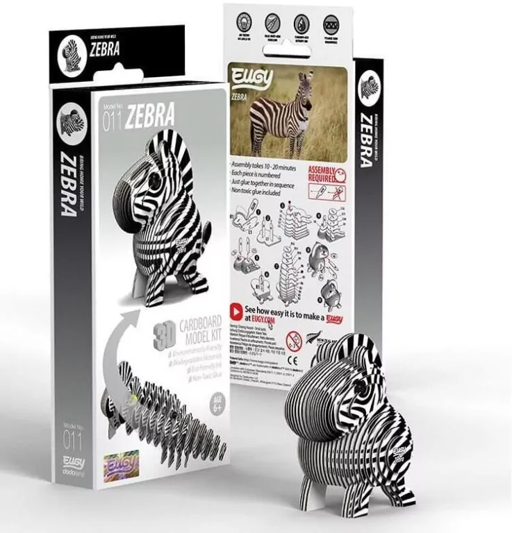 Zebra Eugy. Eko Układanka 3D - tantis.pl