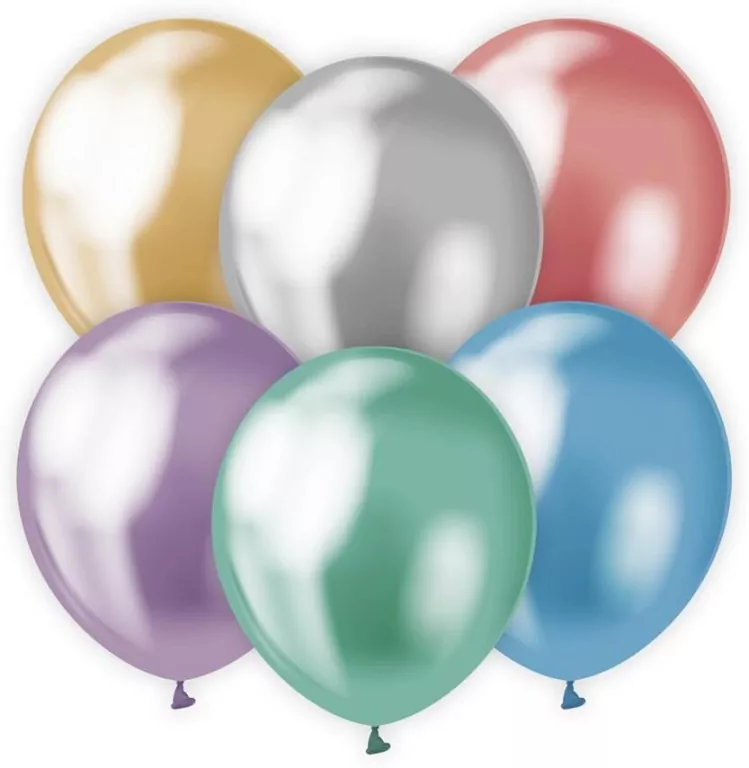 Balony 12''. Beauty&Charm. Platynowy metalik. Mix 7 szt - tantis.pl