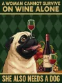 Malowanie po numerach - Plakat. Wino i pies 30x40 - tantis.pl