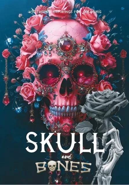 Kolorowanka A4 pionowa 8 obrazków Skull różowe - tantis.pl