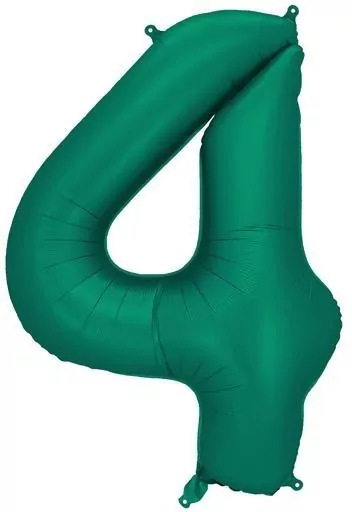 Balon foliowy cyfra 4 86cm butelkowa zieleń - tantis.pl